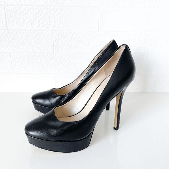 Nine West Womens Heels Leather Slip-On Stiletto Platform Pumps Black Size 8 - Picture 8 of 11